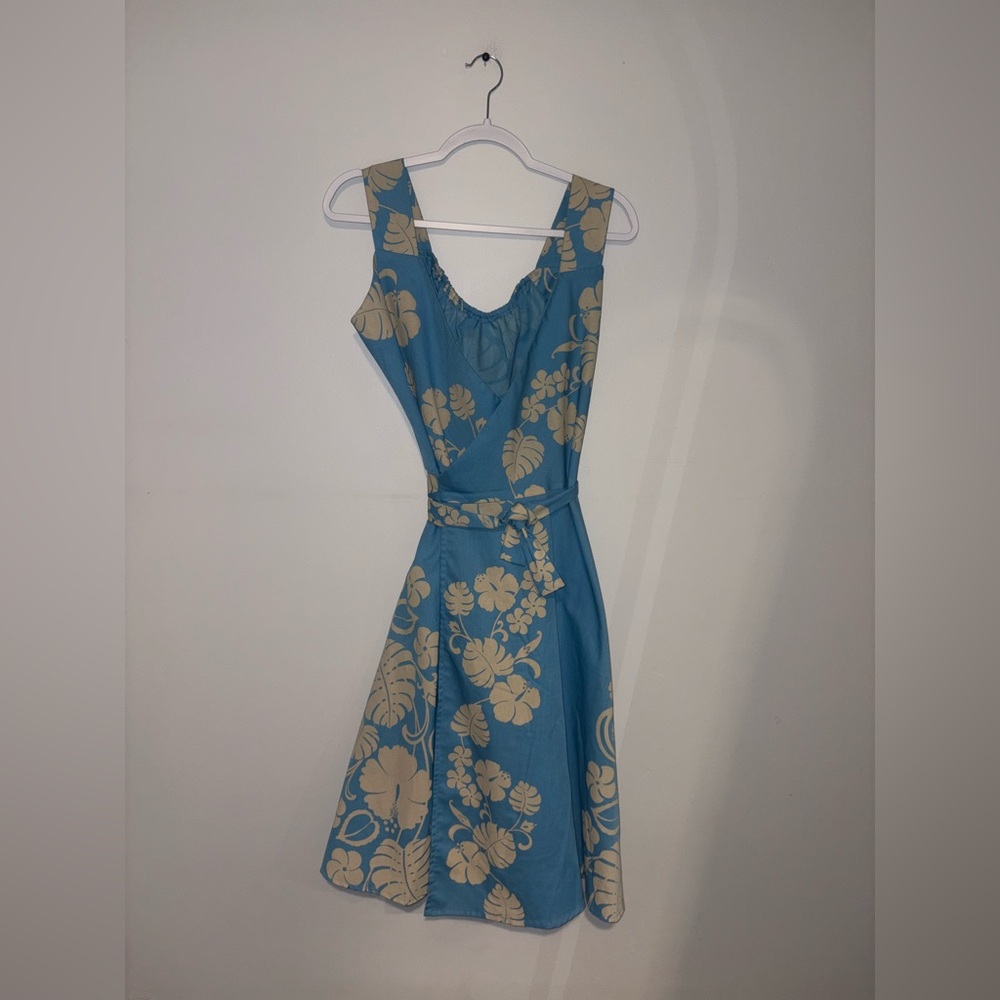 Andrade | Blue Tropical Wrap Dress